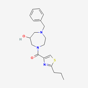 molecular formula C19H25N3O2S B5675920 1-benzyl-4-[(2-propyl-1,3-thiazol-4-yl)carbonyl]-1,4-diazepan-6-ol 