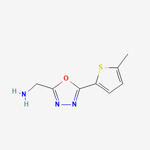 molecular formula C8H9N3OS B567593 (5-(5-Methylthiophen-2-yl)-1,3,4-oxadiazol-2-yl)methanamine CAS No. 1223748-45-5