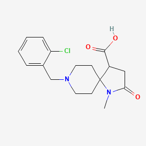 molecular formula C17H21ClN2O3 B5675937 8-(2-chlorobenzyl)-1-methyl-2-oxo-1,8-diazaspiro[4.5]decane-4-carboxylic acid 