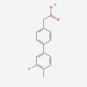 molecular formula C15H13FO2 B567598 [4-(3-Fluoro-4-methylphenyl)phenyl]acetic acid CAS No. 1365272-72-5