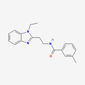 molecular formula C19H21N3O B5675988 N-[2-(1-ethyl-1H-benzimidazol-2-yl)ethyl]-3-methylbenzamide 