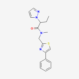 molecular formula C18H20N4OS B5676001 N-methyl-N-[(4-phenyl-1,3-thiazol-2-yl)methyl]-2-(1H-pyrazol-1-yl)butanamide 