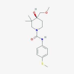 (4S*)-4-hydroxy-4-(methoxymethyl)-3,3-dimethyl-N-[4-(methylthio)phenyl]piperidine-1-carboxamide