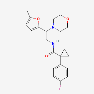 molecular formula C21H25FN2O3 B5676029 1-(4-fluorophenyl)-N-[2-(5-methyl-2-furyl)-2-(4-morpholinyl)ethyl]cyclopropanecarboxamide 