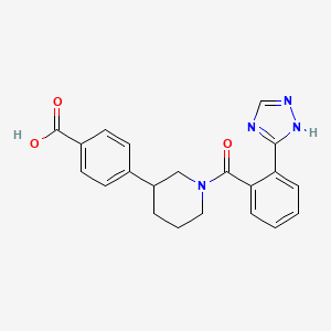 molecular formula C21H20N4O3 B5676034 4-{1-[2-(1H-1,2,4-triazol-3-yl)benzoyl]piperidin-3-yl}benzoic acid 