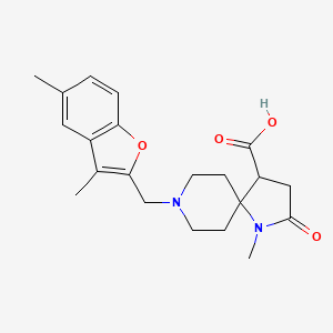 molecular formula C21H26N2O4 B5676040 8-[(3,5-dimethyl-1-benzofuran-2-yl)methyl]-1-methyl-2-oxo-1,8-diazaspiro[4.5]decane-4-carboxylic acid 
