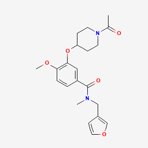 molecular formula C21H26N2O5 B5676046 3-[(1-acetylpiperidin-4-yl)oxy]-N-(3-furylmethyl)-4-methoxy-N-methylbenzamide 