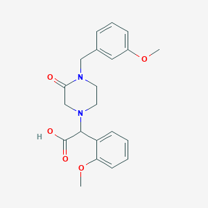 molecular formula C21H24N2O5 B5676053 [4-(3-methoxybenzyl)-3-oxopiperazin-1-yl](2-methoxyphenyl)acetic acid 