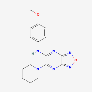 molecular formula C16H18N6O2 B5676069 N-(4-methoxyphenyl)-6-(1-piperidinyl)[1,2,5]oxadiazolo[3,4-b]pyrazin-5-amine 