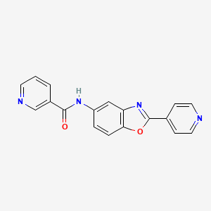 molecular formula C18H12N4O2 B5676086 N-[2-(4-pyridinyl)-1,3-benzoxazol-5-yl]nicotinamide 