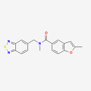 molecular formula C18H15N3O2S B5676094 N-(2,1,3-benzothiadiazol-5-ylmethyl)-N,2-dimethyl-1-benzofuran-5-carboxamide 
