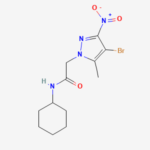 molecular formula C12H17BrN4O3 B5676096 2-(4-bromo-5-methyl-3-nitro-1H-pyrazol-1-yl)-N-cyclohexylacetamide 