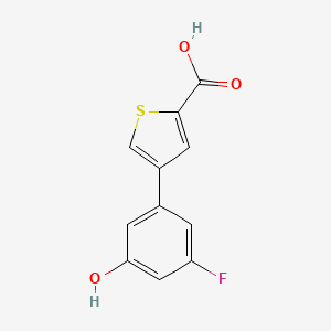 molecular formula C11H7FO3S B567613 4-(3-Fluor-5-hydroxyphenyl)thiophen-2-carbonsäure CAS No. 1261936-09-7