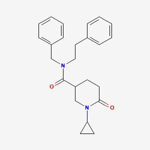 molecular formula C24H28N2O2 B5676137 N-benzyl-1-cyclopropyl-6-oxo-N-(2-phenylethyl)-3-piperidinecarboxamide 