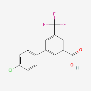 molecular formula C14H8ClF3O2 B567614 4'-氯-5-(三氟甲基)-[1,1'-联苯]-3-羧酸 CAS No. 1261964-03-7
