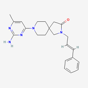 molecular formula C22H27N5O B5676147 8-(2-amino-6-methyl-4-pyrimidinyl)-2-[(2E)-3-phenyl-2-propen-1-yl]-2,8-diazaspiro[4.5]decan-3-one 