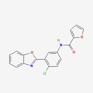 molecular formula C18H11ClN2O3 B5676188 N-[3-(1,3-benzoxazol-2-yl)-4-chlorophenyl]-2-furamide 