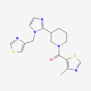 molecular formula C17H19N5OS2 B5676194 1-[(4-methyl-1,3-thiazol-5-yl)carbonyl]-3-[1-(1,3-thiazol-4-ylmethyl)-1H-imidazol-2-yl]piperidine 