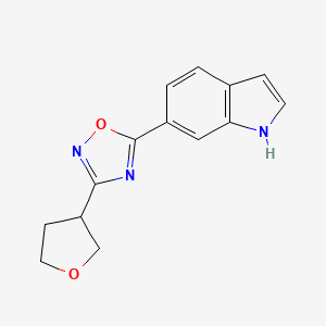 molecular formula C14H13N3O2 B5676208 6-[3-(tetrahydrofuran-3-yl)-1,2,4-oxadiazol-5-yl]-1H-indole 