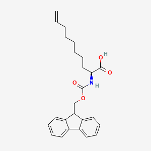 molecular formula C25H29NO4 B567621 (S)-2-((((9H-Fluoren-9-yl)methoxy)carbonyl)amino)dec-9-enoic acid CAS No. 1262886-64-5