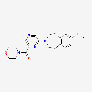 molecular formula C20H24N4O3 B5676211 7-methoxy-3-[6-(morpholin-4-ylcarbonyl)pyrazin-2-yl]-2,3,4,5-tetrahydro-1H-3-benzazepine 