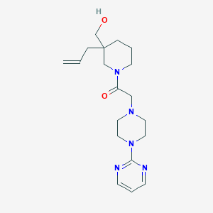 molecular formula C19H29N5O2 B5676215 (3-allyl-1-{[4-(2-pyrimidinyl)-1-piperazinyl]acetyl}-3-piperidinyl)methanol 