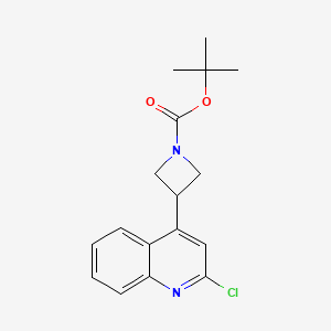 molecular formula C17H19ClN2O2 B567622 tert-Butyl 3-(2-chloroquinolin-4-yl)azetidine-1-carboxylate CAS No. 1245644-56-7