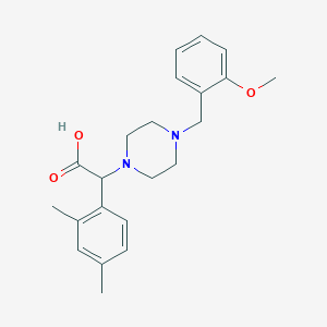 molecular formula C22H28N2O3 B5676251 (2,4-dimethylphenyl)[4-(2-methoxybenzyl)piperazin-1-yl]acetic acid 