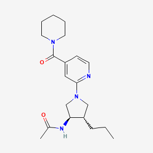 molecular formula C20H30N4O2 B5676263 N-{rel-(3R,4S)-1-[4-(1-piperidinylcarbonyl)-2-pyridinyl]-4-propyl-3-pyrrolidinyl}acetamide hydrochloride 