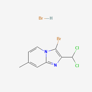 molecular formula C9H8Br2Cl2N2 B567627 3-溴-2-(二氯甲基)-7-甲基咪唑并[1,2-a]吡啶氢溴酸盐 CAS No. 1332606-31-1