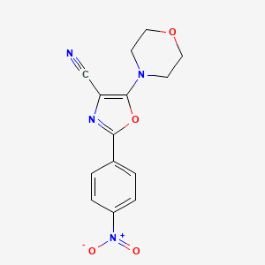 molecular formula C14H12N4O4 B5676274 5-(4-morpholinyl)-2-(4-nitrophenyl)-1,3-oxazole-4-carbonitrile 