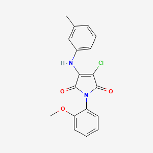 molecular formula C18H15ClN2O3 B5676279 3-chloro-1-(2-methoxyphenyl)-4-[(3-methylphenyl)amino]-1H-pyrrole-2,5-dione 