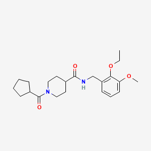 molecular formula C22H32N2O4 B5676289 1-(cyclopentylcarbonyl)-N-(2-ethoxy-3-methoxybenzyl)-4-piperidinecarboxamide 