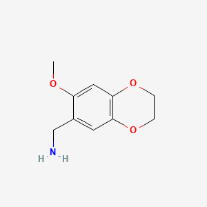 molecular formula C10H13NO3 B567629 1-(7-Methoxy-2,3-dihydro-1,4-benzodioxin-6-yl)methanamine CAS No. 1208731-52-5