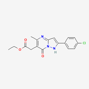 molecular formula C17H16ClN3O3 B5676297 ethyl [2-(4-chlorophenyl)-5-methyl-7-oxo-4,7-dihydropyrazolo[1,5-a]pyrimidin-6-yl]acetate 