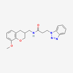 molecular formula C20H22N4O3 B5676323 3-(1H-1,2,3-benzotriazol-1-yl)-N-[(8-methoxy-3,4-dihydro-2H-chromen-3-yl)methyl]propanamide 