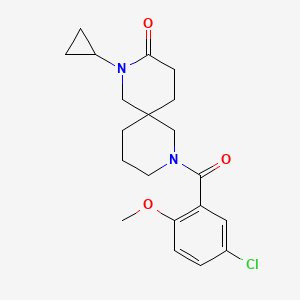molecular formula C20H25ClN2O3 B5676329 8-(5-chloro-2-methoxybenzoyl)-2-cyclopropyl-2,8-diazaspiro[5.5]undecan-3-one 