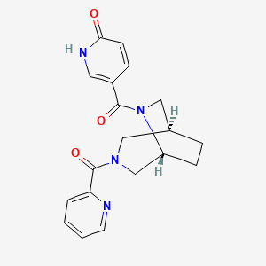molecular formula C19H20N4O3 B5676332 5-{[(1S*,5R*)-3-(2-pyridinylcarbonyl)-3,6-diazabicyclo[3.2.2]non-6-yl]carbonyl}-2(1H)-pyridinone 