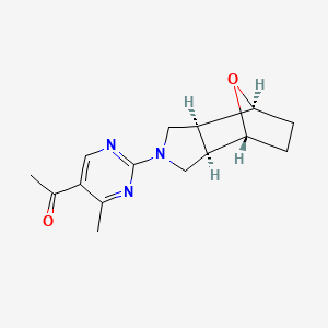 molecular formula C15H19N3O2 B5676343 1-{4-methyl-2-[(1R*,2R*,6S*,7S*)-10-oxa-4-azatricyclo[5.2.1.0~2,6~]dec-4-yl]pyrimidin-5-yl}ethanone 
