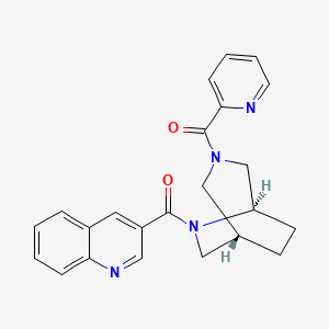molecular formula C23H22N4O2 B5676357 3-{[(1S*,5R*)-3-(pyridin-2-ylcarbonyl)-3,6-diazabicyclo[3.2.2]non-6-yl]carbonyl}quinoline 