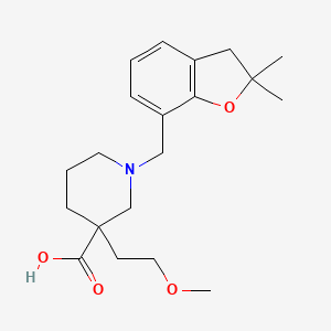 molecular formula C20H29NO4 B5676358 1-[(2,2-dimethyl-2,3-dihydro-1-benzofuran-7-yl)methyl]-3-(2-methoxyethyl)-3-piperidinecarboxylic acid 