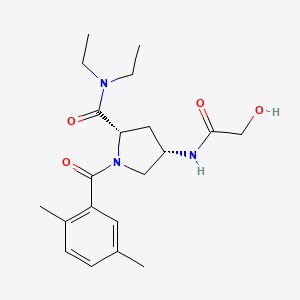 molecular formula C20H29N3O4 B5676363 (4S)-1-(2,5-dimethylbenzoyl)-N,N-diethyl-4-(glycoloylamino)-L-prolinamide 