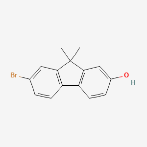 molecular formula C15H13BrO B567637 7-bromo-9,9-dimethyl-9H-fluoren-2-ol CAS No. 1256619-51-8