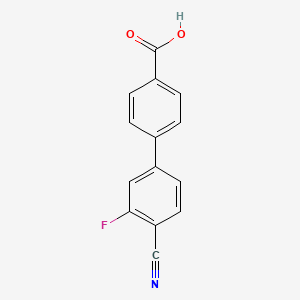 molecular formula C14H8FNO2 B567640 4'-Cyano-3'-fluorobiphenyl-4-carboxylic acid CAS No. 1260811-82-2