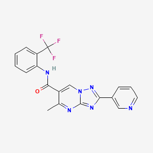molecular formula C19H13F3N6O B5676400 5-methyl-2-(3-pyridinyl)-N-[2-(trifluoromethyl)phenyl][1,2,4]triazolo[1,5-a]pyrimidine-6-carboxamide 