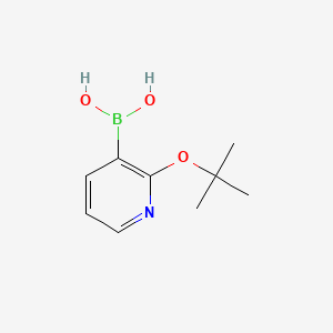 molecular formula C9H14BNO3 B567641 (2-(tert-Butoxy)pyridin-3-yl)boronic acid CAS No. 1245898-82-1