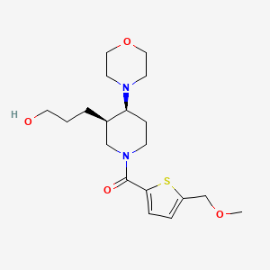 molecular formula C19H30N2O4S B5676415 3-((3R*,4S*)-1-{[5-(methoxymethyl)-2-thienyl]carbonyl}-4-morpholin-4-ylpiperidin-3-yl)propan-1-ol 