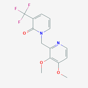 molecular formula C14H13F3N2O3 B5676417 1-[(3,4-dimethoxypyridin-2-yl)methyl]-3-(trifluoromethyl)pyridin-2(1H)-one 