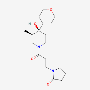 molecular formula C18H30N2O4 B5676424 1-{3-[(3R*,4R*)-4-hydroxy-3-methyl-4-(tetrahydro-2H-pyran-4-yl)-1-piperidinyl]-3-oxopropyl}-2-pyrrolidinone 