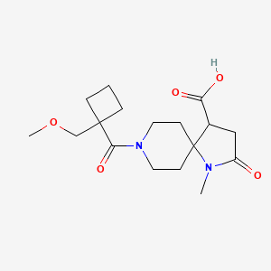 molecular formula C17H26N2O5 B5676431 8-{[1-(methoxymethyl)cyclobutyl]carbonyl}-1-methyl-2-oxo-1,8-diazaspiro[4.5]decane-4-carboxylic acid 
